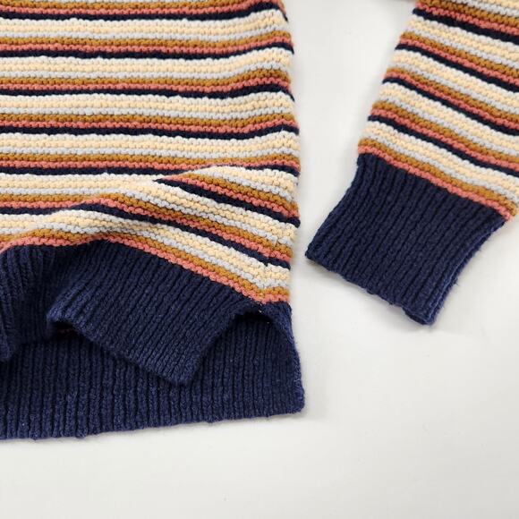 Madewell Arden V-Neck Crop Pullover Sweater Womens Small Multi Striped Knit - Picture 4 of 12